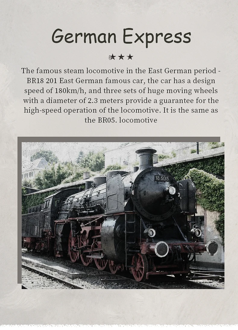 MOULD KING 12007 Remote Control Train The Motorized BR18 201 German Express Train Model Bricks Building Blocks Kid Birthday Gift