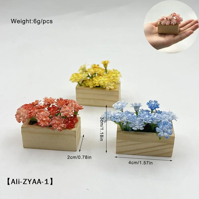 【A】Miniature Artificial Gypsophila Potted Plant Ornament Micro Landscape Garden Decor Dollhouse Scene Flower Potted Model