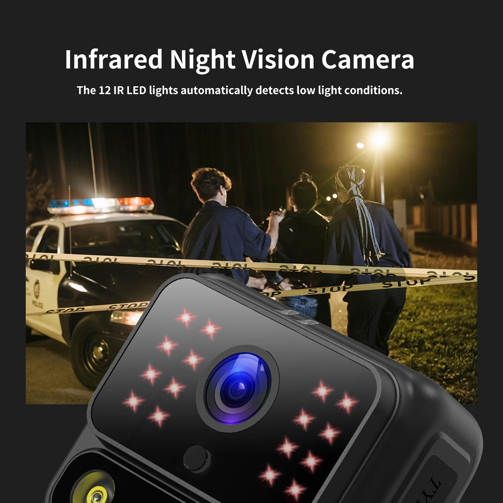 A50 Body Camera 4K 30FPS IP65 Waterproof Night Vision Wearable Body-Worn Camera Action Camera Portable Touch Screen view 4