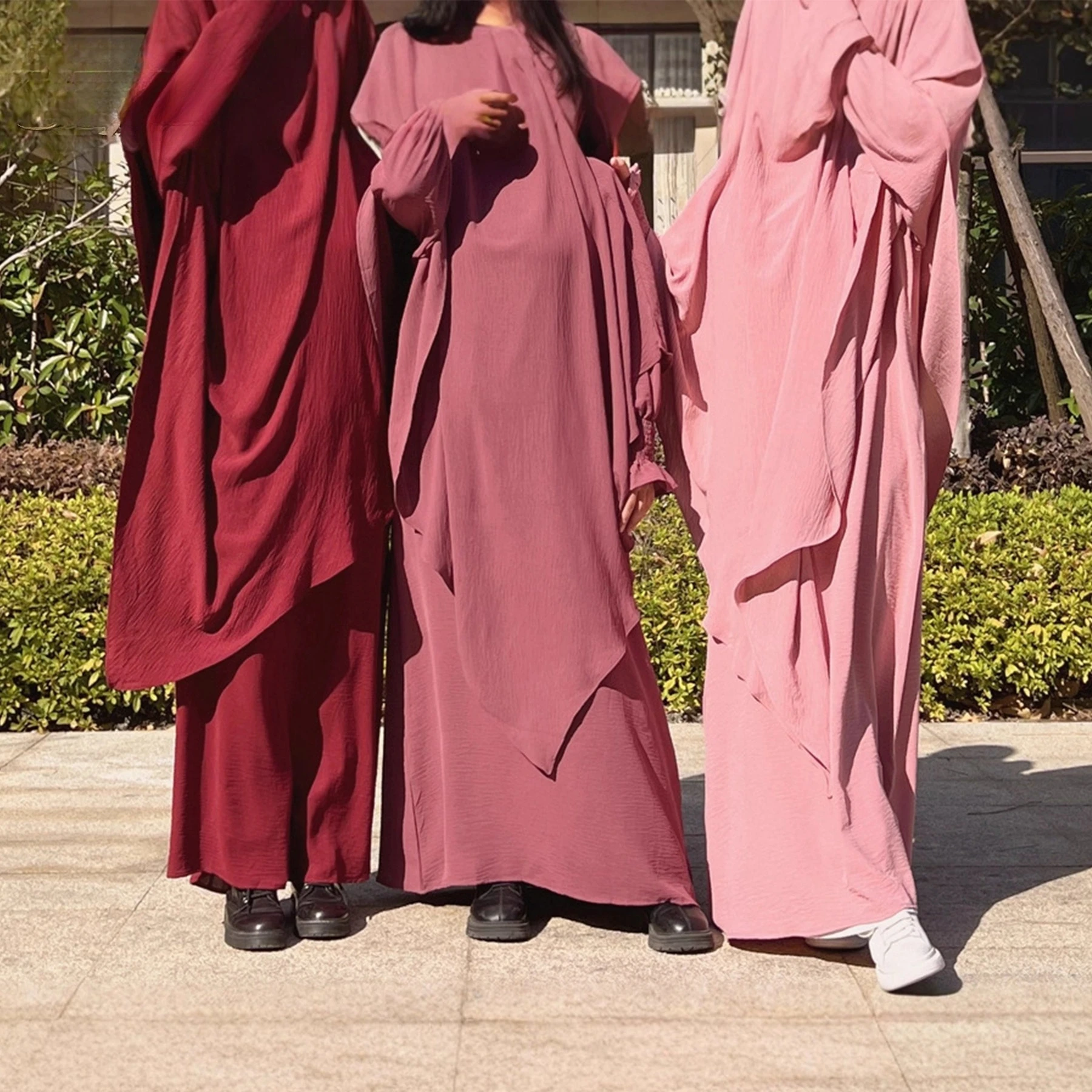 

Jilbab 2 Piece Set Crepe Muslim Women Prayer Garment Abaya Set Match Khimar Long Hijab Dress Islamic Clothing Niqab Ramadan Eid