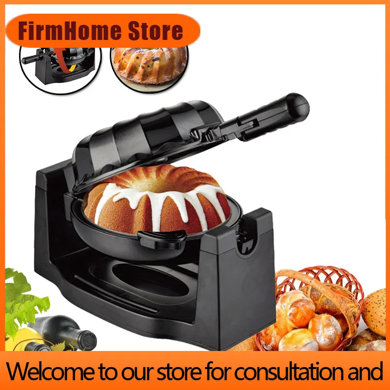 FirmHome Store1800W Electric Flip Cake Maker Rapid Non-Stick Rapid Uniform Heat Pan Breakfast Dessert Cooking Machine Bread Toas