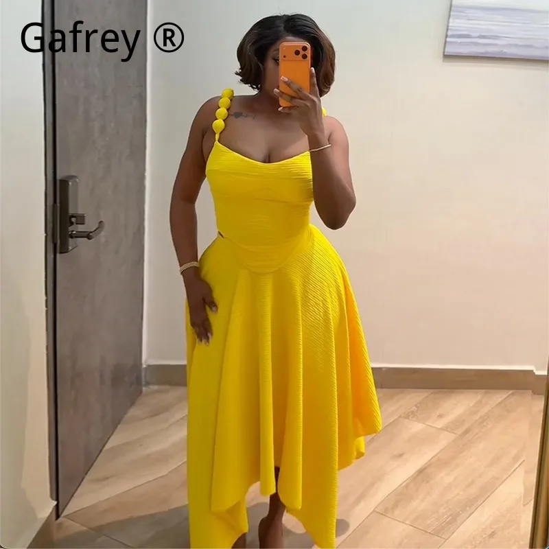 

Women Sweet Fresh Solid Color Spaghetti Strap Cami High Waist Skirt Set Spring Minimalist Two Piece Outfit Elegant Daily Wear