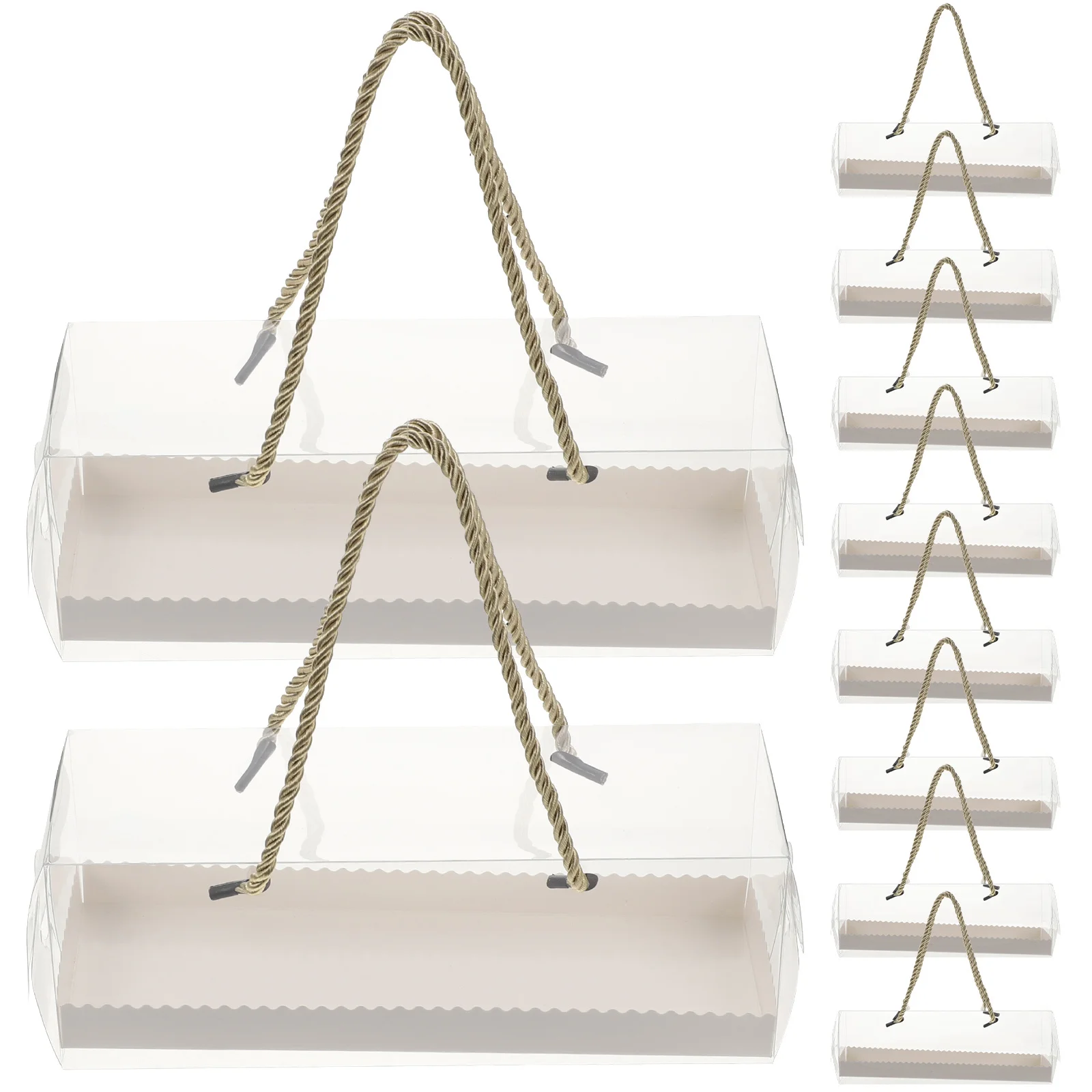 

10Pcs Clear Cupcake Boxes Rectangular Containers Baking Gift Practical Wear Resistance Long Lasting Use Cupcake Boxes