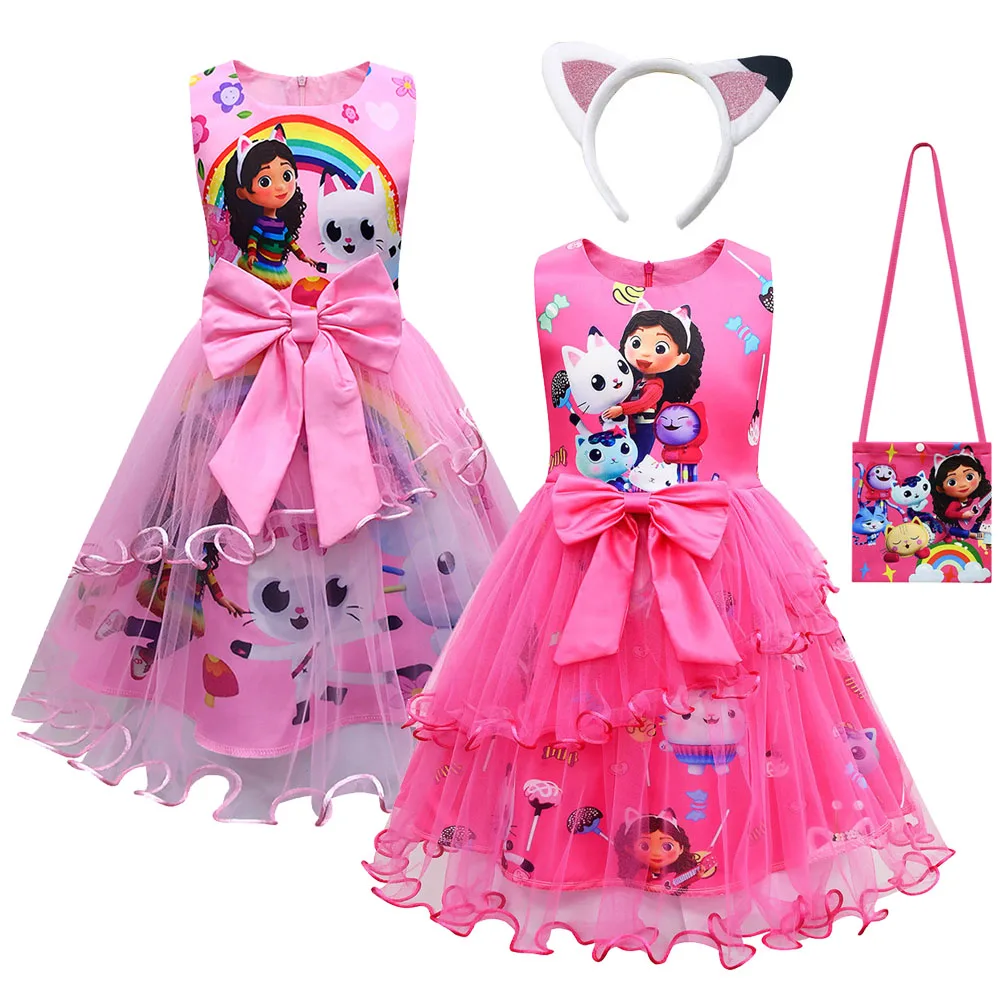 Anime Gabi Cat Cosplay Costume Gabi Juguetería Bow Lace Dress Headwear Bag Kids Halloween Christmas School Party Cosplay Costume