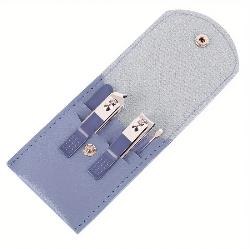 4-in-1 다기능 손톱깎이 세트 휴대용 접이식 케이스 매니큐어 도구 키트 손톱깎이 여행용 홈 사용 선물 세트