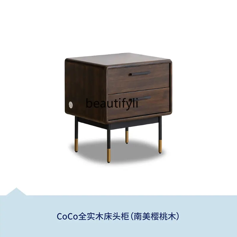 

Bedside Table/Simple Post-Modern Bedroom Solid Wood Cherrywood Bedside Table Locker Narrow