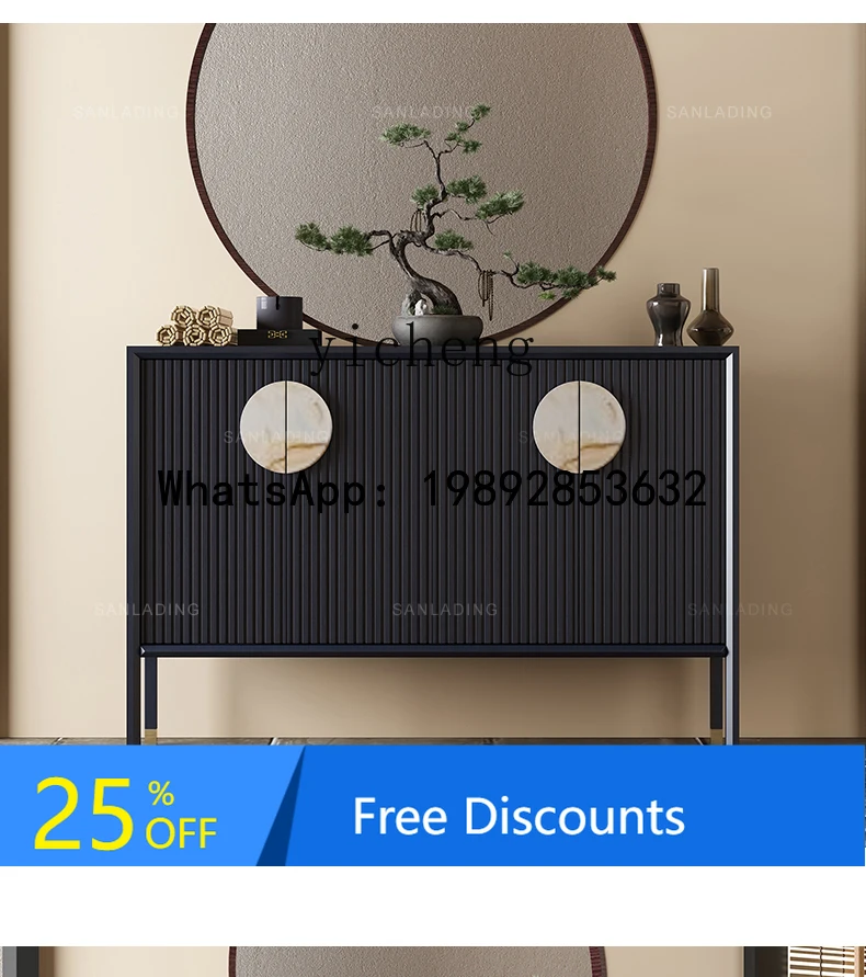 

new Chinese shoe cabinet modern zen entrance foyer locker light luxury decoration living room shoe cabinet