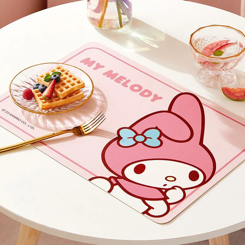 Sanrio Hello Kitty Cinnamoroll My Melody Placemat Insulated Household Bowl Mat Children's Cartoon Anti-Scalding Table Mat