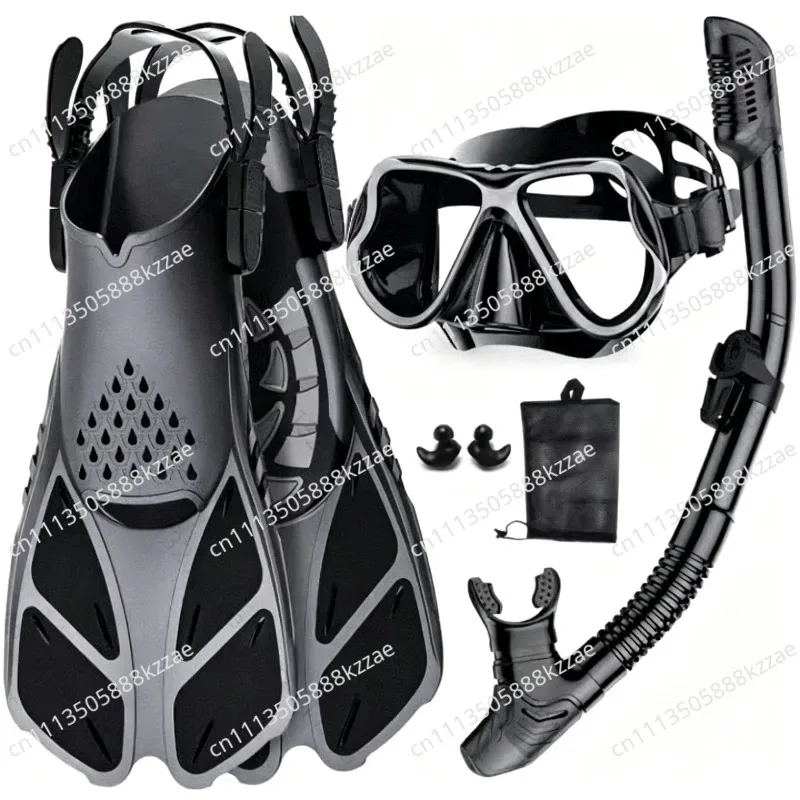 Full-face universal waterproof and anti-fog adjustable folding diving mask with breathing tube