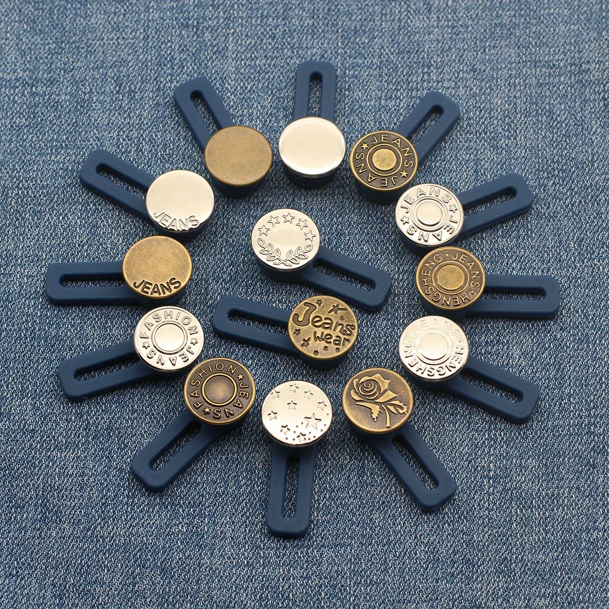 6/8/10PCS Jeans Waistband Extender, Elastic Adjustable Waistband Button for Pants, Full Matching Seamless Detachable Design