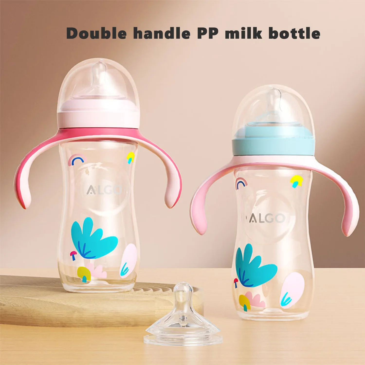 

330ML large-capacity baby bottle with handle, drop resistance, anti-flatulence, more than 6 months,gift boy and girl