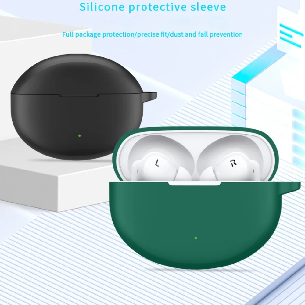 Portable Soft Earphone Case Silicone with Hook Protector Cover Dustproof Anti-drop Protective Sleeve for OPPO Enco Air4 Pro