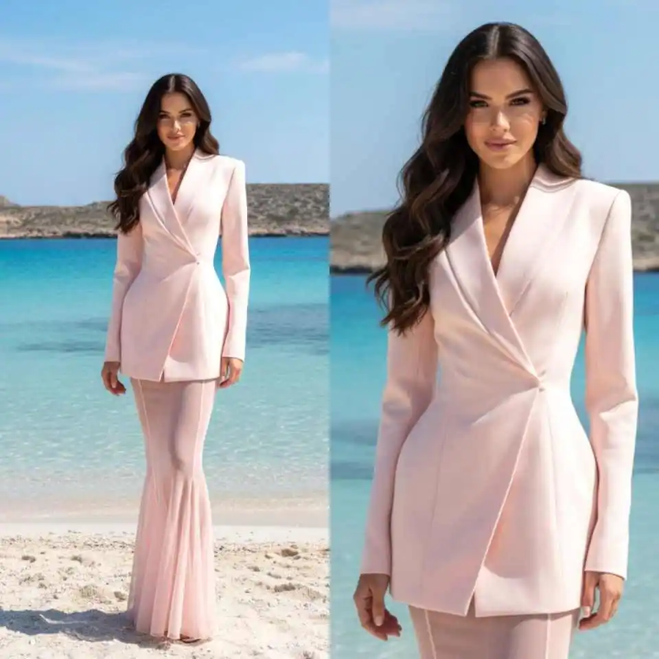Solid Color Women's Suit 1 Piece Jacket Single Breasted Special Occasion Office Commuting Banquet Seaside Customized