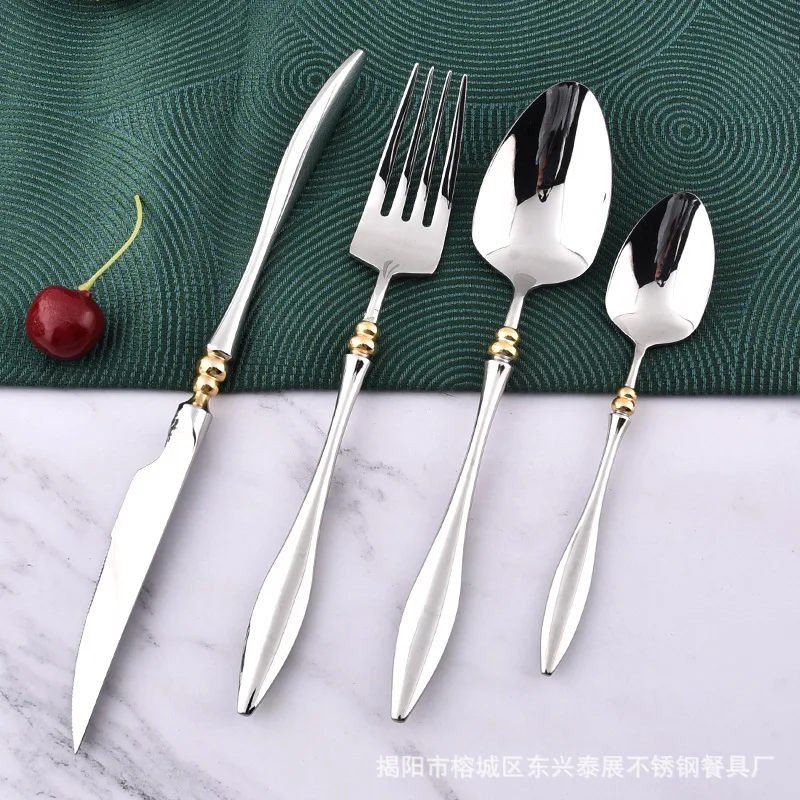 

304 stainless steel gourd handle western tableware hotel restaurant steak knife fork dessert spoon set