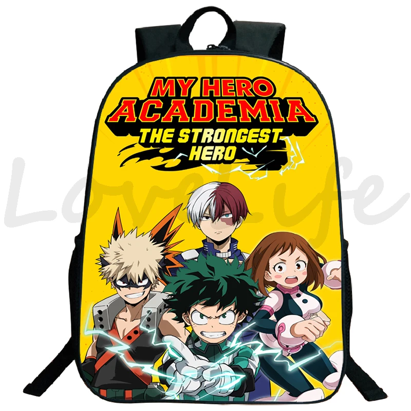 Japan Anime My Hero Academia 6 Backpack Boys Girls School Bags Kids Cartoon 3D Bookbag Students Zipper Bagpacks 16 Inch Mochila