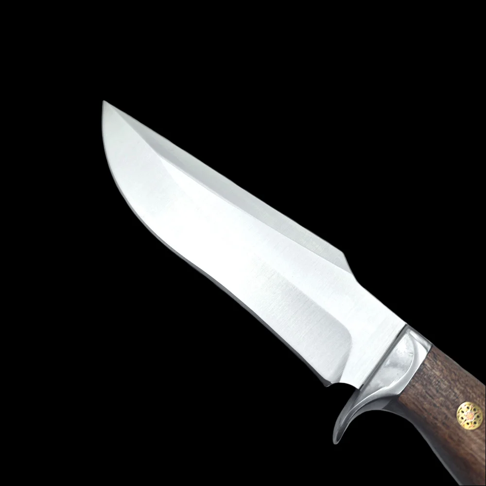 Alta qualidade 9cr18mov lâmina jacarandá lidar com faca de caça tática ao ar livre bushcraft acampamento edc auto defesa faca utilitária