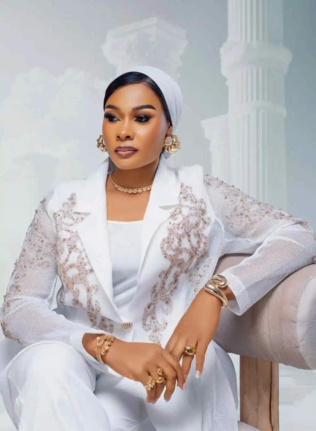 Elegant Beaded Women Suits Dresses Vintage Notche Lapel One Button Applique Blazer Prom Party Suits Customized 2 Pieces Set