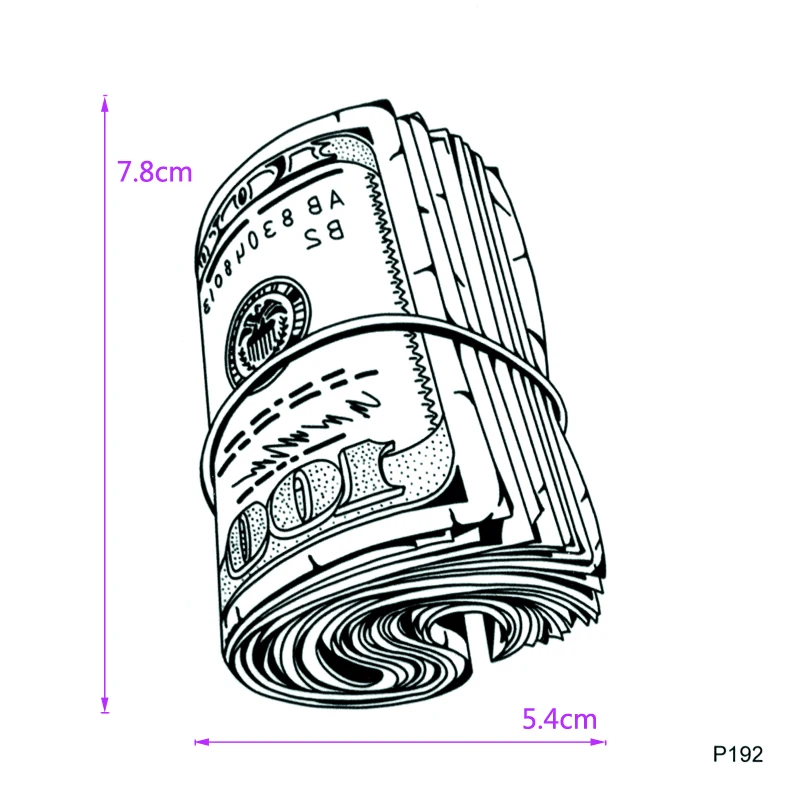 Dollar Money Waterproof Temporary Tattoos Men Henna Fake Tatoo Sleeves Tattoo Tatuajes Temporales Stickers