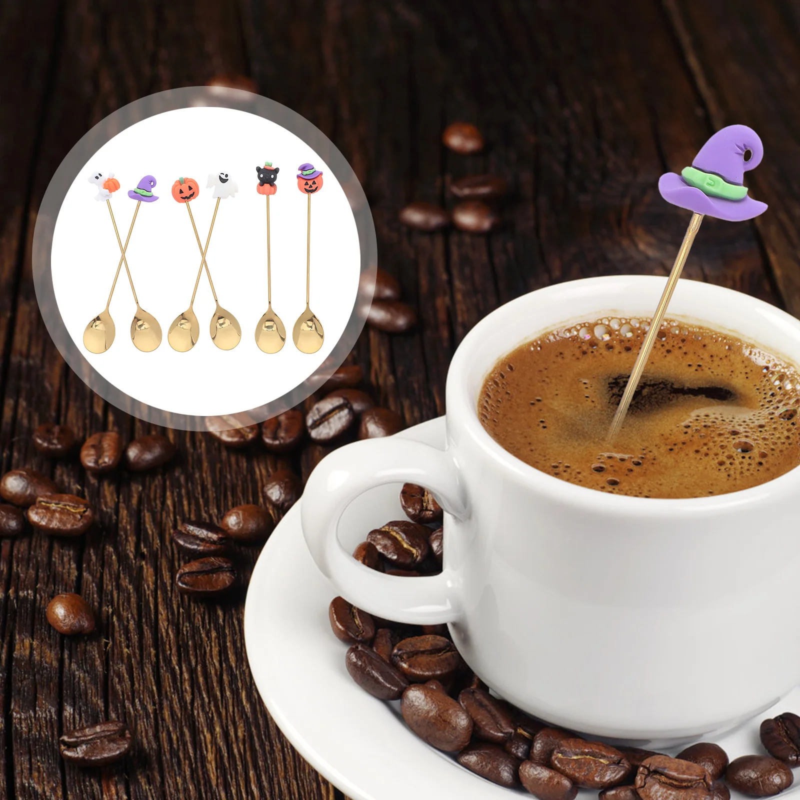 Cucharas de postre de acero inoxidable, 6 uds., cuchara dulce, artesanía fina, mango liso, cabeza redonda, acabado pulido resistente a los arañazos