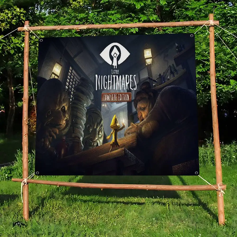 Adventure L-Little Game Nightmares Creative Pattern Hanging Flag Polyester Printed Banner Hand Pulled Flag