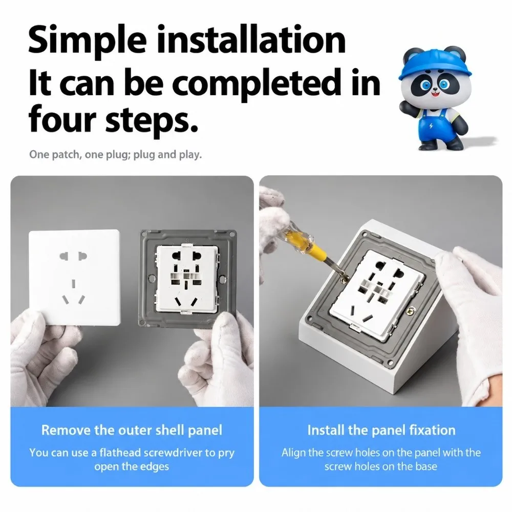 Rustproof Socket Bottom Box 86 Type Stainless Steel Test Bench Socket Box Waterproof Angle Triangle Design Laboratory Socket Box