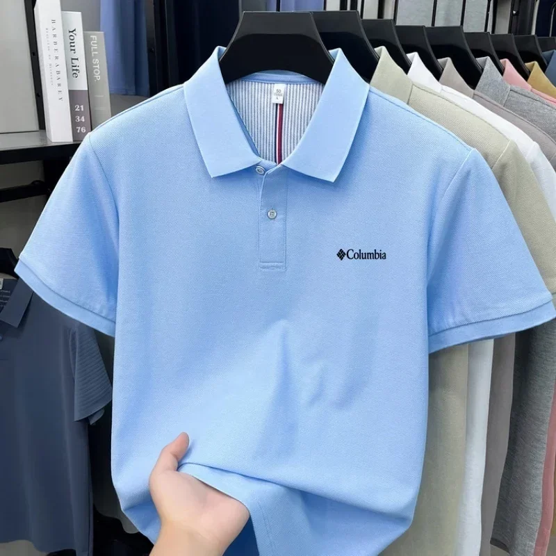 100% reine Baumwolle 2026 High-End Marken Herren Kurzarm-Poloshirt Sommer Mode Luxus Logo Besticktes Golf-Oberteil Lässiges T-Shirt – Detail 4