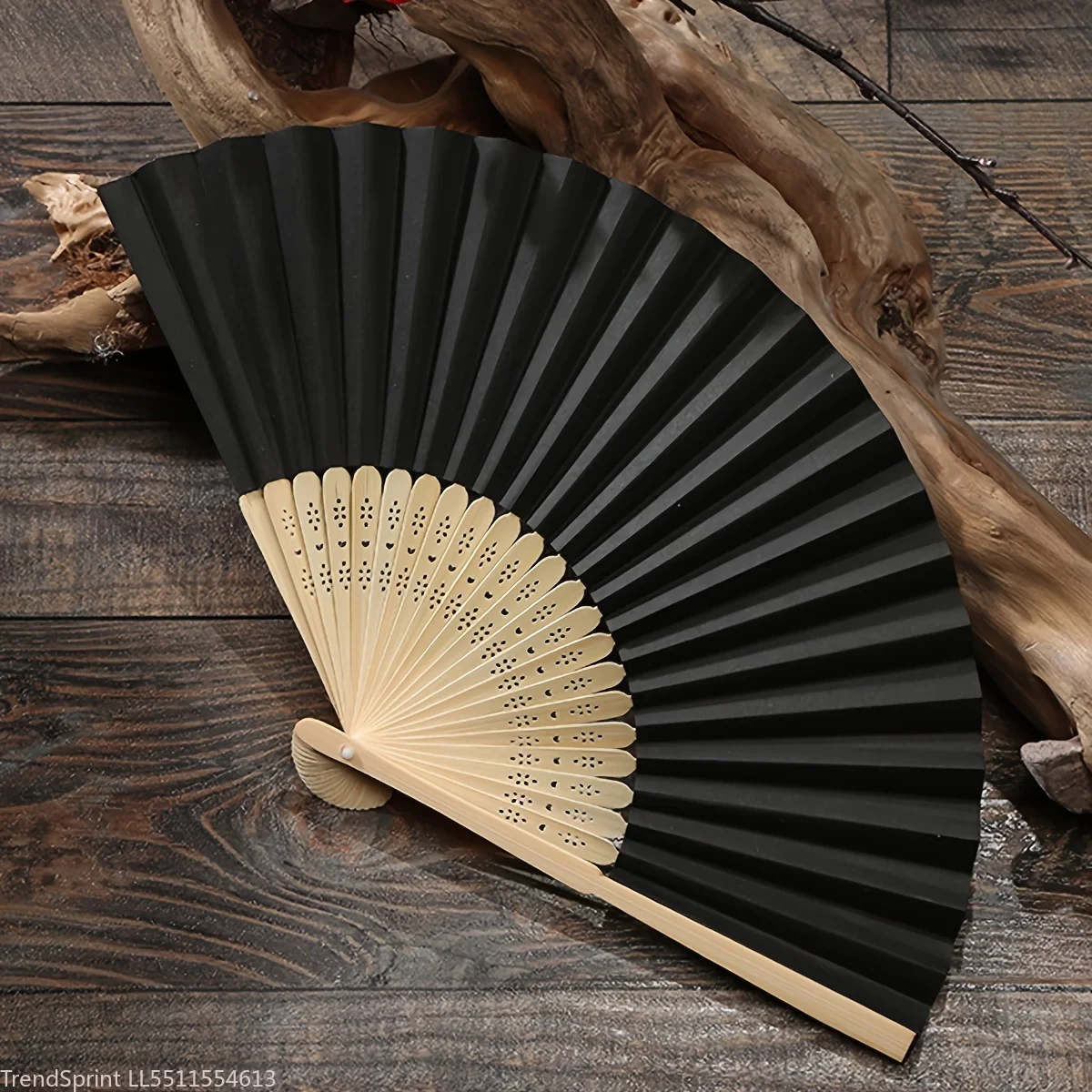 1PC Multi‑Colored Bamboo Folding‑Fan Hand‑Held Fan For Church Wedding Bridal Party Household Festival Gift Ornament Accessory