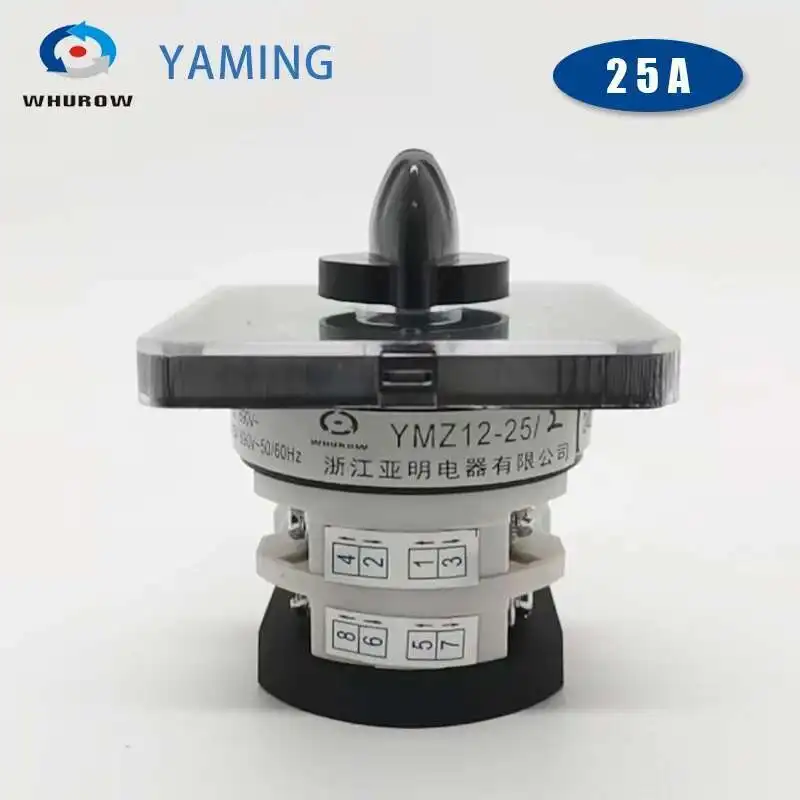 YMZ12-25A تغيير التبديل المعزل الفضة الاتصال التحكم في الطاقة Interuptor مقبض دوار ON-OFF-ON مواقف متعددة LW31 #3