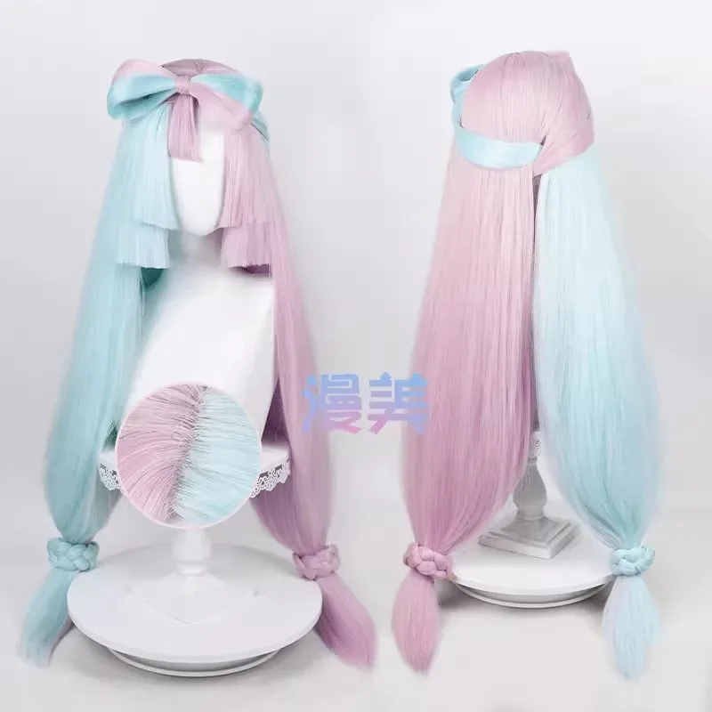 Anime Scarlet and Violet Iono Cosplay Boots Wig Green Pink Mix Long Wig Heat Resistant Synthetic Halloween Party Wigs Shoes