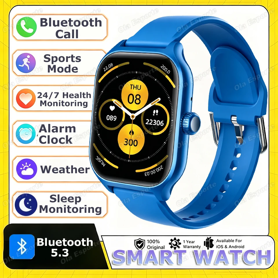 Smartwatch für Männer und Frauen, Bluetooth, Telefonanruf, benutzerdefinierte Hintergrundbilder, Uhr für Männer, Herzfrequenzmesser, Musiksteuerung, wasserdicht, Sport, HW12