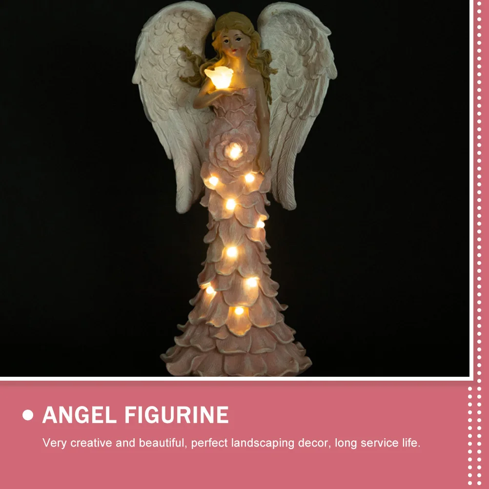 樹脂エンジェルソーラーランプ耐久性のある庭屋外庭の装飾パティオ芝生太陽光発電ライト装飾品ライト装飾品