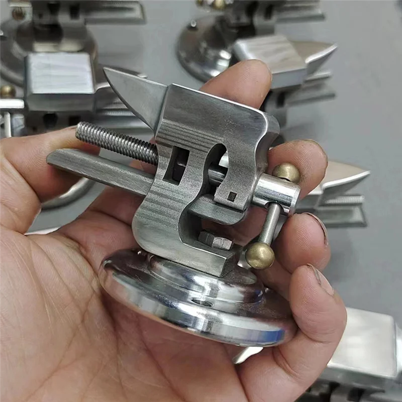 

ABGH-Mini 304 Настольные плоскогубцы из нержавеющей стали с наковальницей 1-дюймовый регулируемый настольный зажим с поворотным основанием Инструмент для ремонта часов