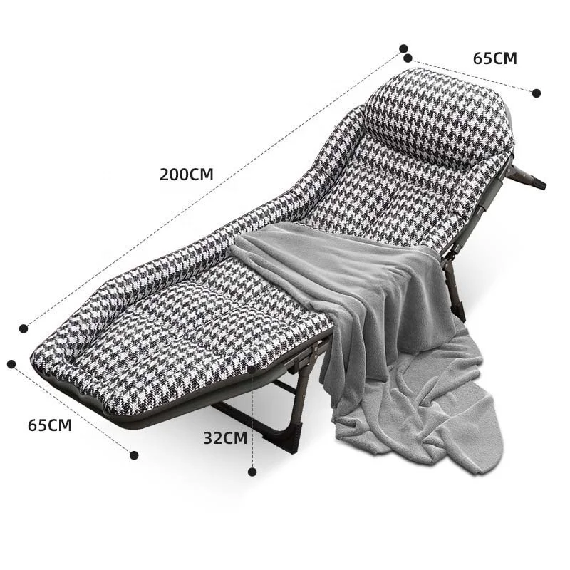 

Новое поступление 2024, офисная легкая складная кровать с матрасом, подушкой, пляжная кровать, металлическая стальная складная кровать