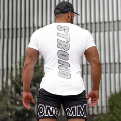 Mens Tshirts Muscle Shirt for Men Workout Training Exercise T-shirts Bodybuilding Streetwear Men Clothing