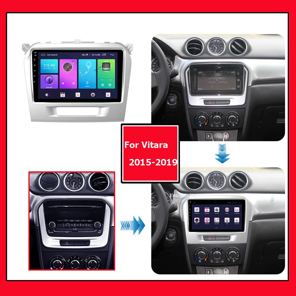 Car Multimedia Head Unit Radio Android 12.0 For Suzuki Grand Vitara 2015 2016 2017 2018 2019 With Gps Carplay DSP RDS 2K Screen