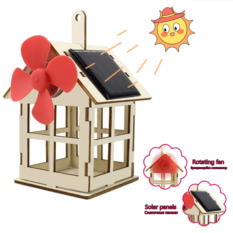 Educational Kit For Kid Model 2 In 1 Solar Power Technology Experiment DIY Solar Toy For Boy Windmill Science DIY Physics Gift