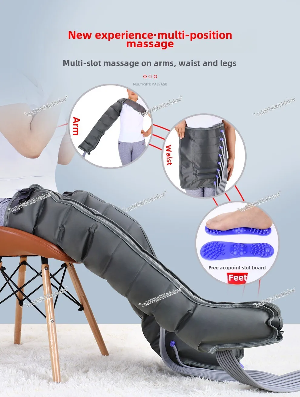 Pneumatic Elderly Leg Massager Six-chamber Air Wave Pressure Physiotherapy Leg and Foot Air Pressure Massager