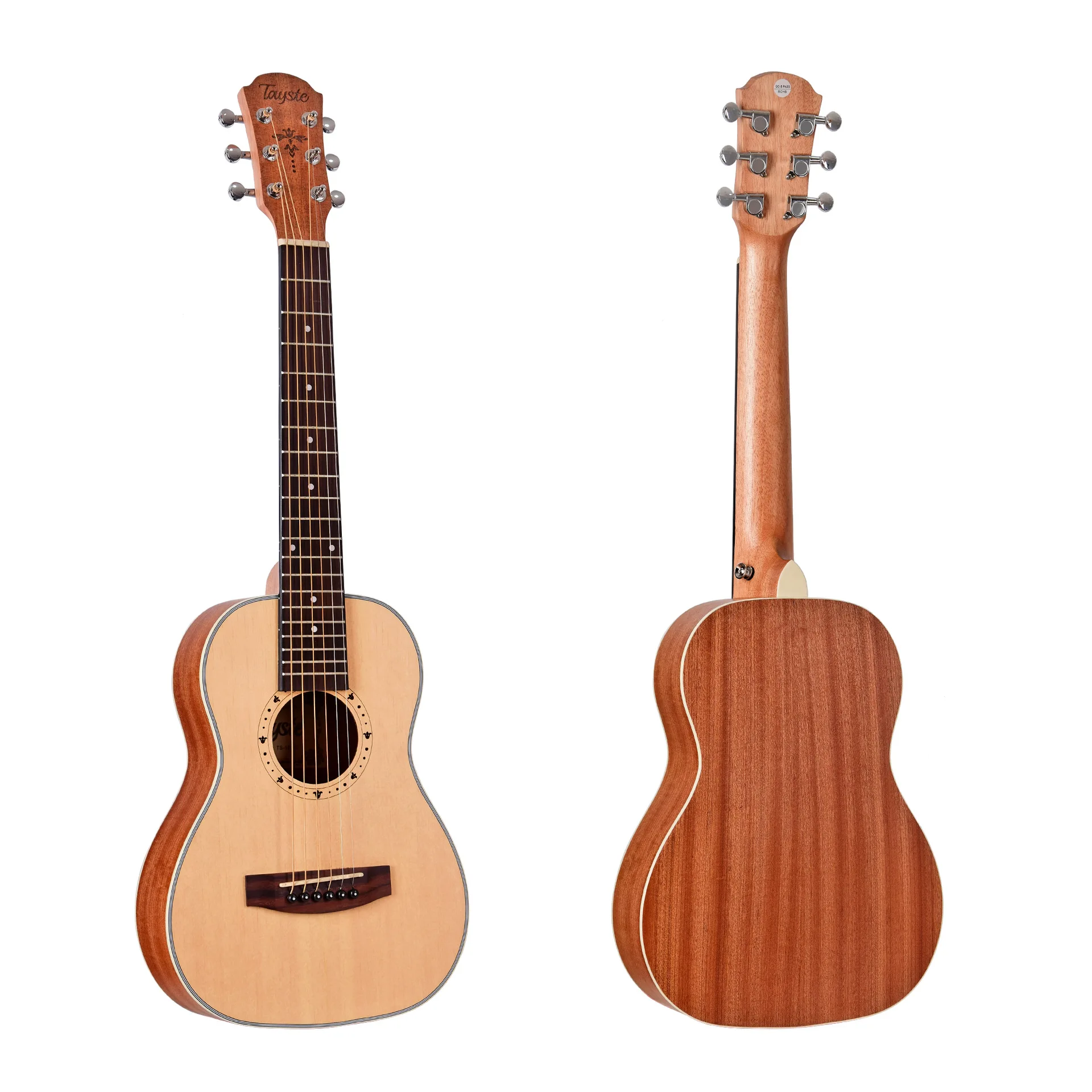 Acoustic Guitar 30 Inches Baritone 6 Metal Strings Sapele Spruce Mini Electric Guitarlele Guitalele Ukulele Pick up Travel