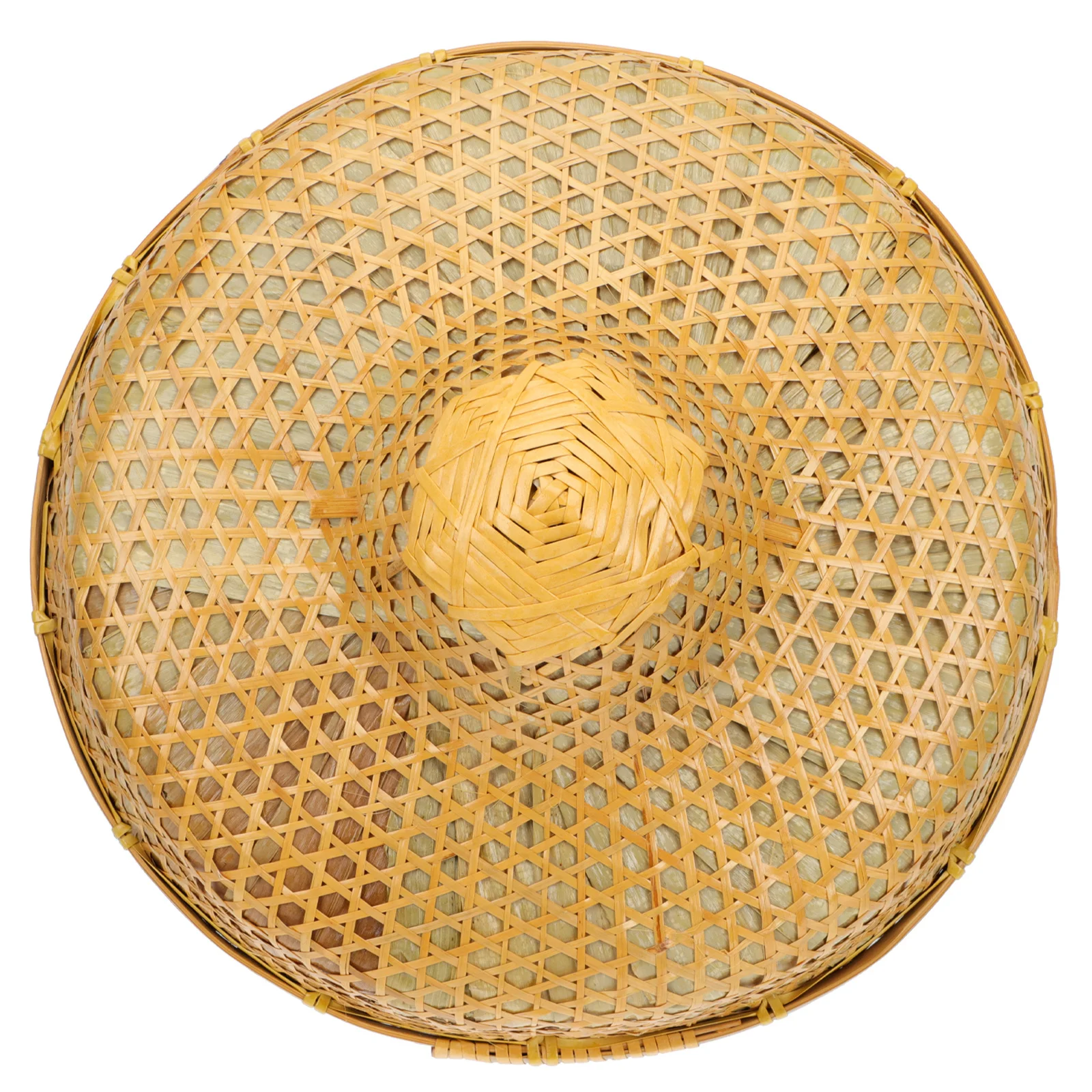 

1Pcs Bamboo Weaving Sun Hat Oriental Style Lightweight Farmer Fishing Rainproof Uv Protection Sun Block Unisex Rustic Hat