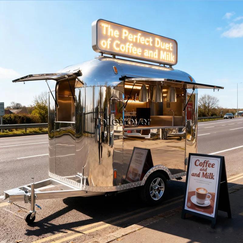 

Street Fully Equipped Food Trailer Charcoal Grill Food Trucks Fried Chicken Outdoor Mobile Food Carts Trailer for Sale USA