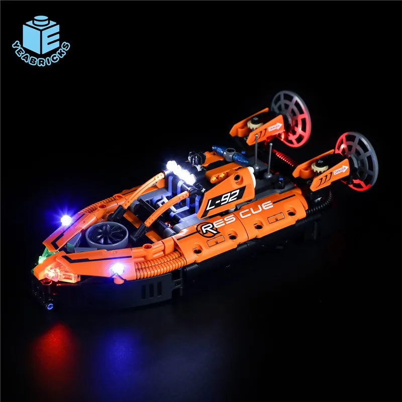 DIY LED Light Kit For LEGO 42120 Rescue Hovercraft (Only LED Light,Without Blocks Model)