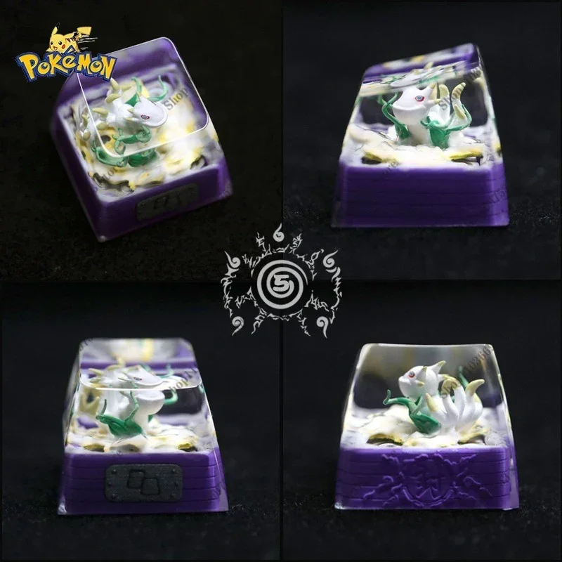 Pokemon Resin Keycaps Naruto Muou Customized Crystal Transparent Mechanical Keyboard DIY KeyCaps Cute Keyboard Accessories Gifts