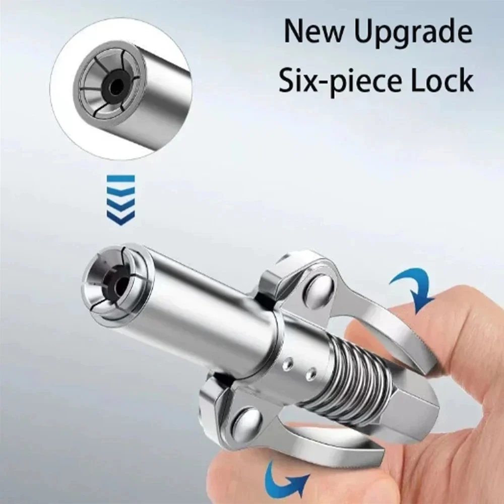 10000PSI NPTI/8 Quick Release Car Grease Gun Coupler Oil Pump Syringe Lubricant Tip Nozzle for Repair Automotive Maintenance Too