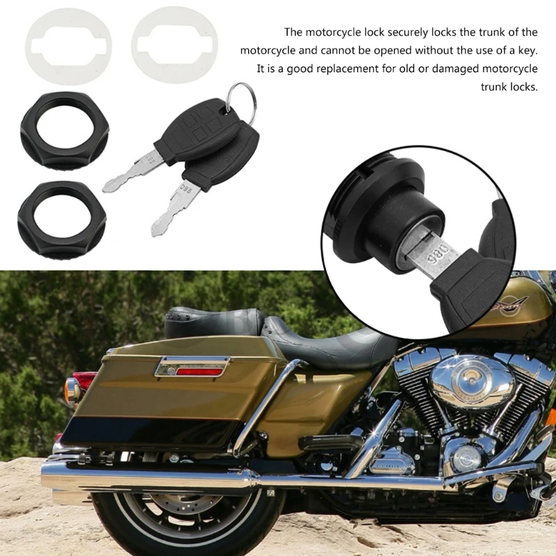 Motorcycle Hard Saddlebag Locks Set with Keys Fits for Universal Motorbike Rear Hard Saddlebag Lock