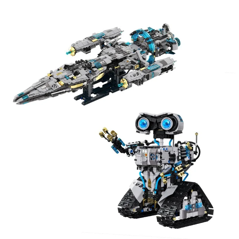 

В НАЛИЧИИ 2IN1 MOC Технический электрический робот Строительные блоки Модель космического корабля Кирпичи Сборка игрушек для детей Подарочный набор на день рождения