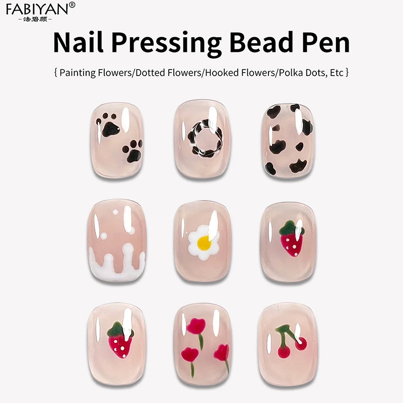 6 In 1 Nail Art Dotting Pen Painting Drawing Carving Rhinestones Gemstone Crystal Pencil Picking Up Pen DIY Nail Dotting Tool