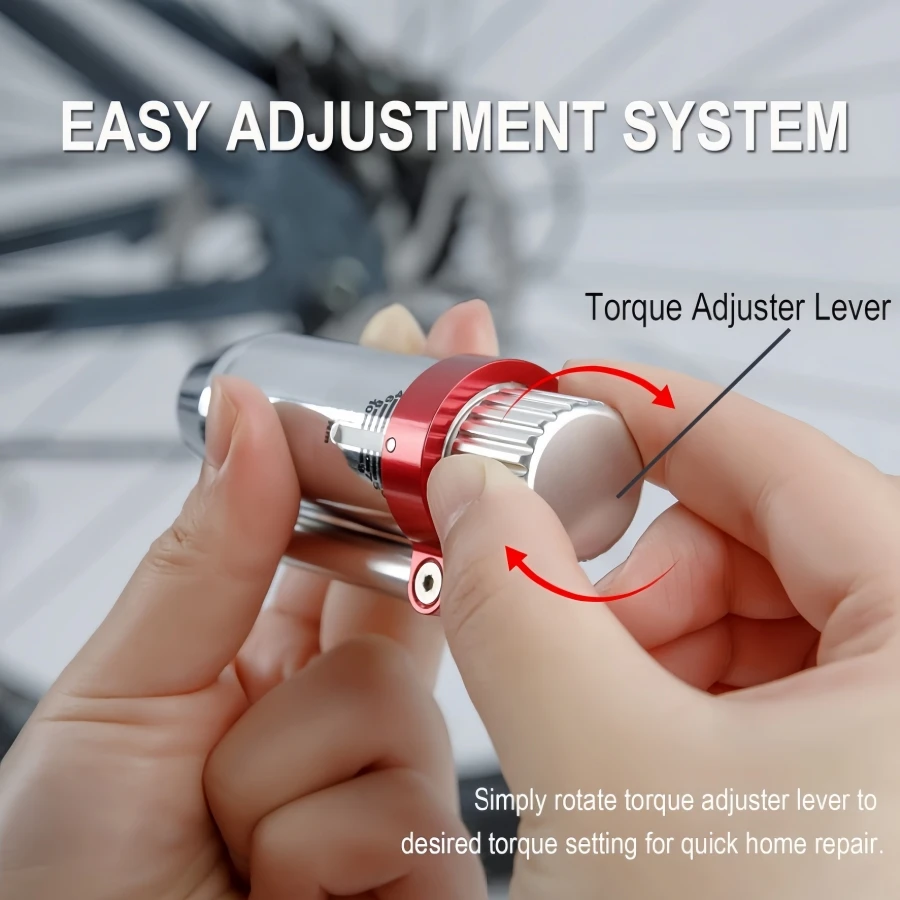 Adjustable 3-10 Nm Range Torque Wrench With 10PCS Hex Bits Aluminum Alloy T-Shape Handle, Includes Allen Wrenches Screwdrivers