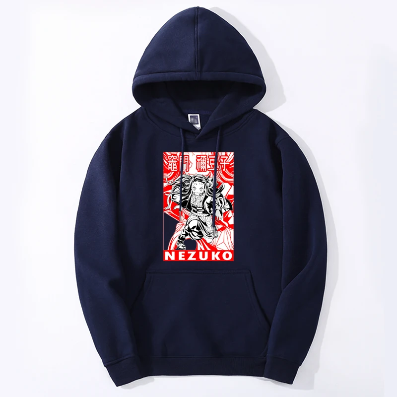 Demon Slayer Hoodies Sweatshirts Men/women Nezuko Anime Manga Graphic Hoody Long Sleeve Fleece Fashion Clothes Streetwear