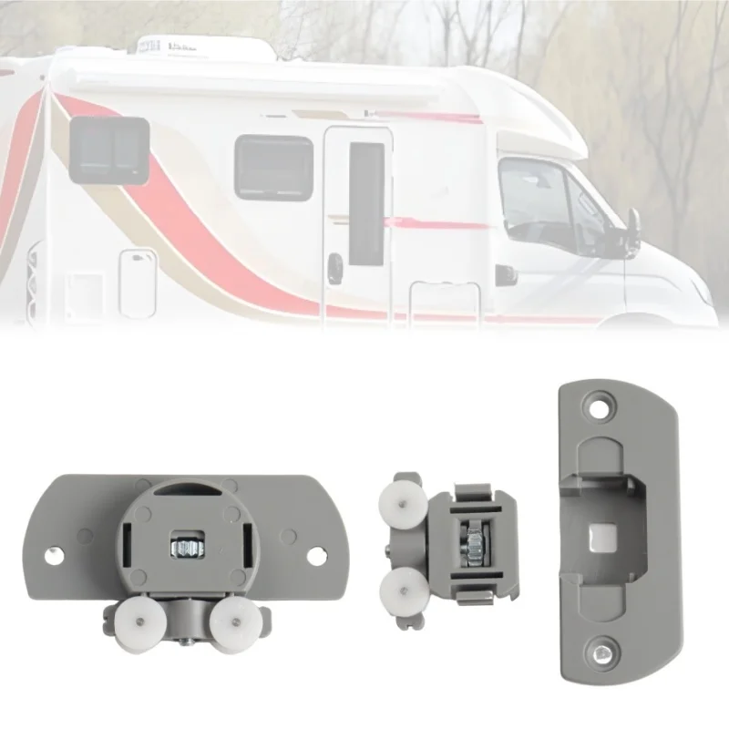 

1 Set Sliding Partition Trolley Door Runner Grey Plastic Housing Wheel Hanger Kits For Coachman Caravan Motorhome
