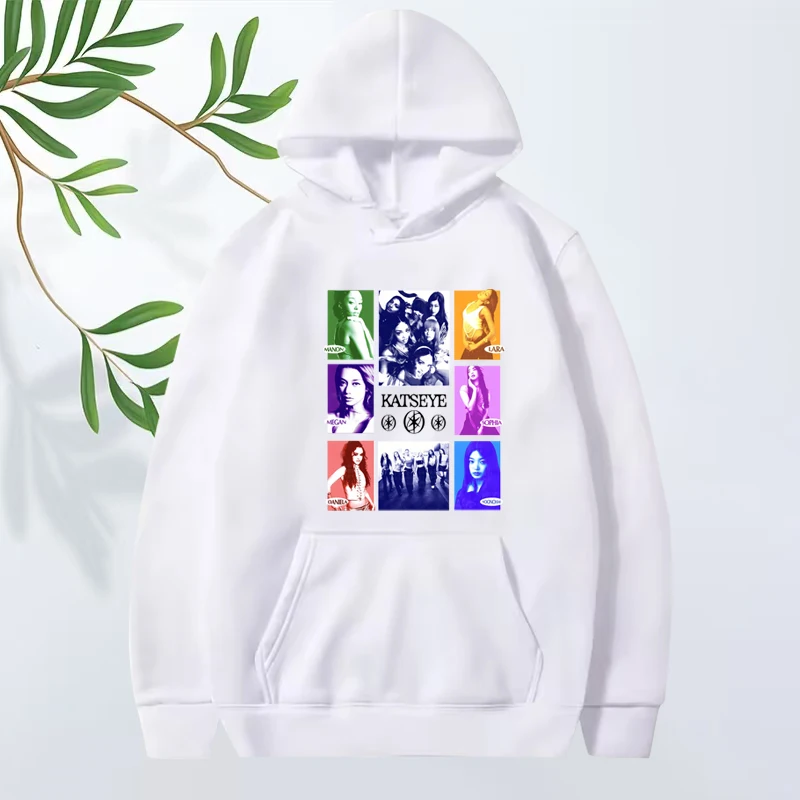 Kpop Katseye poster Sudadera con capucha esencial hombres mujeres moda vintage Sudadera de manga larga con estampado gráfico sudadera con capucha de gran tamaño unisex